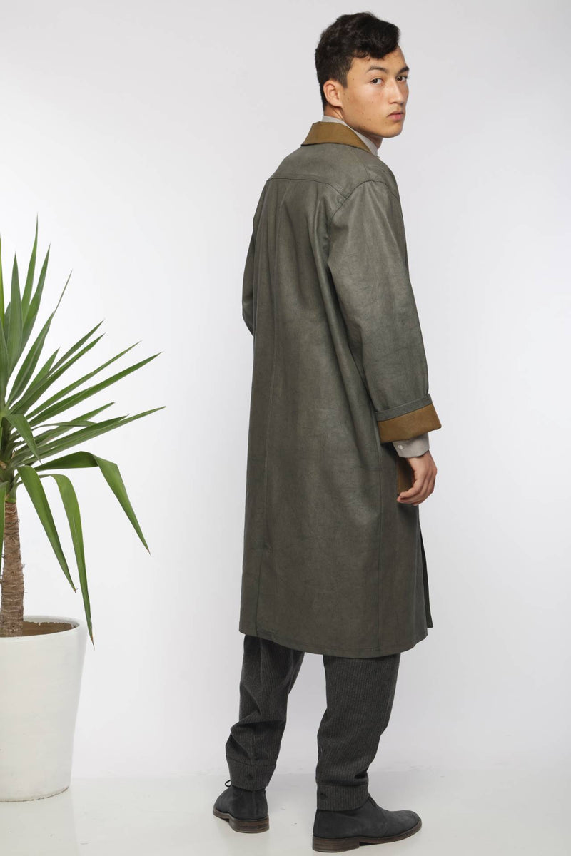 Trench Olive avec poches contrastantes