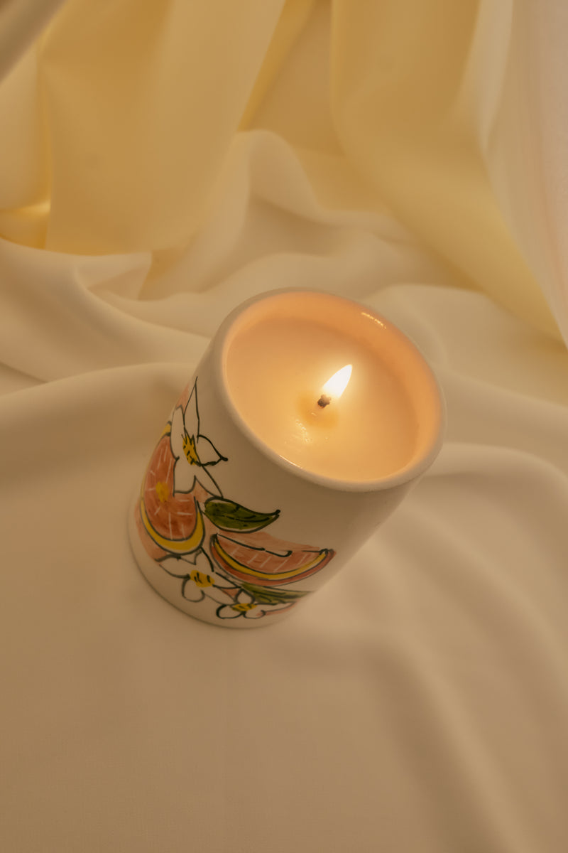 Bougie artisanale en céramique – senteur Fleur d'oranger