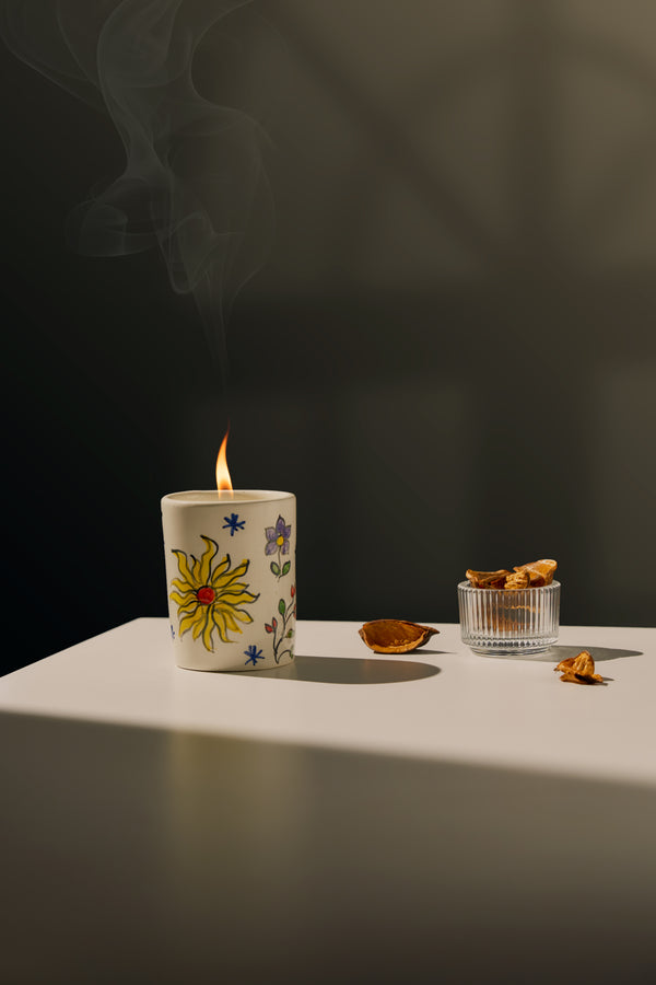 Bougie artisanale en céramique – senteur Violette