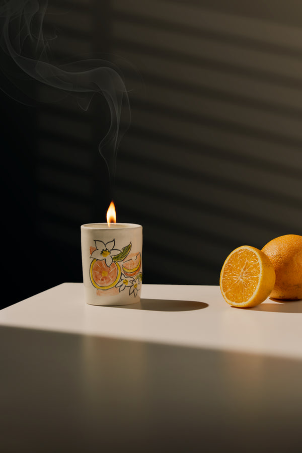 Bougie artisanale en céramique – senteur Fleur d'oranger