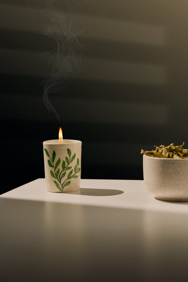 Bougie artisanale en céramique – senteur Verveine