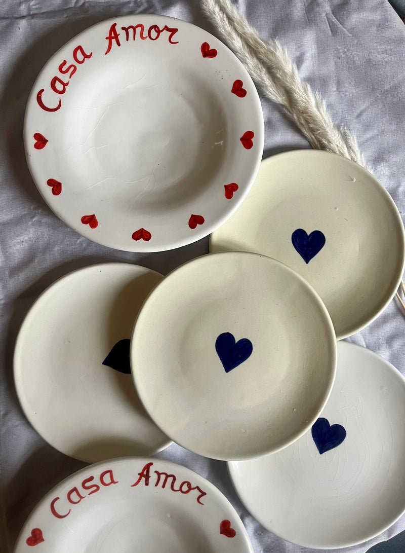 Small blue heart plate