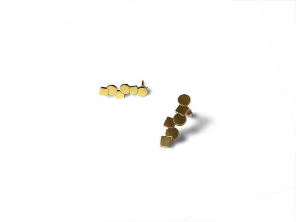 Boucles d'Oreilles pendantes en laiton plaqué or 18 carats