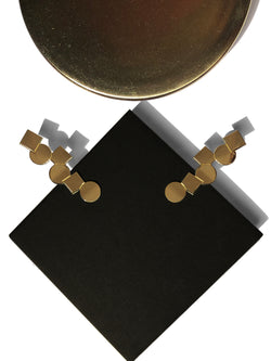 Boucles d'Oreilles pendantes en laiton plaqué or 18 carats