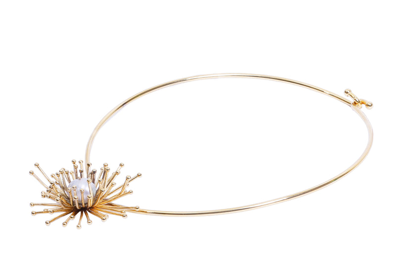 14 K gold-plated choker necklace