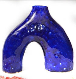 Vase Frida bleu effet vernis