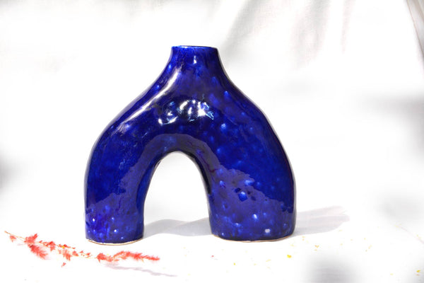 Vase Frida bleu effet vernis