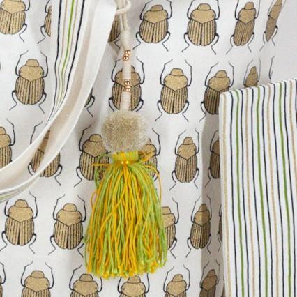 Beach Bag with Scarab Pattern